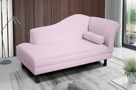 Recamier divã larissa liso 185cm lado direito suede rosa bebê