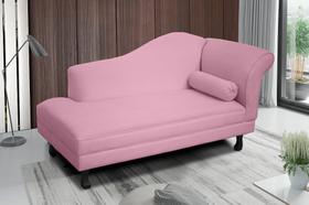 Recamier divã larissa liso 185cm lado direito suede rosa