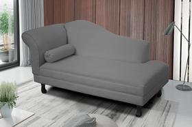 Recamier divã larissa liso 185cm lado esquerdo suede cinza