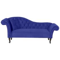 Recamier Divã Laura 1,40M Suede Azul Marinho - Lares Decor