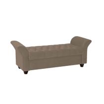 Recamier Divã Morabe P04 140 cm Suede Marrom Claro TCA 945 - Amarena Móveis