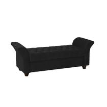 Recamier Divã Morabe P04 140 cm Suede Preto TCA 944 - Amarena Móveis