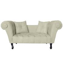 Recamier Divã Namoradeira Dubai Capitonê Suede Bege - DS Estofados