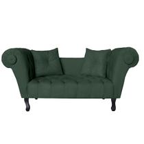 Recamier Divã Namoradeira Dubai Capitonê Suede Verde - DS Estofados