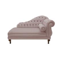Recamier Divã Namoradeira Larissa 150cm Esquerdo de Quem Senta Suede Rose - MB DECOR