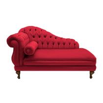 Recamier Divã Namoradeira Larissa 150cm Suede Vermelho - LM DECOR