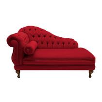 Recamier Divã Namoradeira Larissa 185cm Direito de Quem Senta Corano Vermelho - DL DECOR