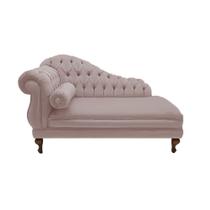 Recamier Divã Namoradeira Larissa 185cm Direito de Quem Senta Suede Rose - INCASA DECOR