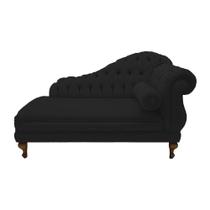 Recamier Divã Namoradeira Larissa 185cm Esquerdo de Quem Senta Corano Preto - INCASA DECOR