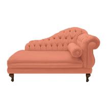 Recamier Divã Namoradeira Larissa 185cm Esquerdo de Quem Senta Suede Coral - INCASA DECOR