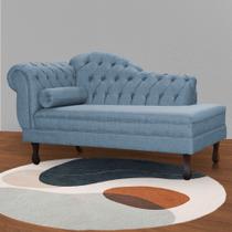 Recamier Divã Namoradeira Larissa Lado Direito belo tok - Linho Azul