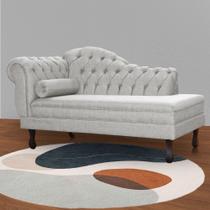 Recamier Divã Namoradeira Larissa Lado Direito belo tok - Linho Bege