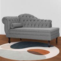 Recamier Divã Namoradeira Larissa Lado Direito belo tok - Linho Cinza