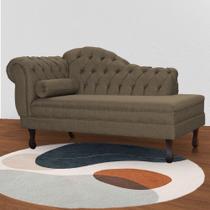 Recamier Divã Namoradeira Larissa Lado Direito belo tok - Linho Marrom