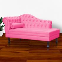 Recamier Divã Namoradeira Larissa Lado Direito belo tok - material sintético Pink