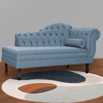 Recamier Divã Namoradeira Larissa Lado Esquerdo belo tok - Linho Azul