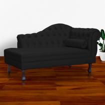 Recamier Divã Namoradeira Larissa Lado Esquerdo belo tok - material sintético Preto