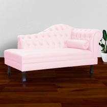 Recamier Divã Namoradeira Larissa Lado Esquerdo belo tok - material sintético Rosa Claro