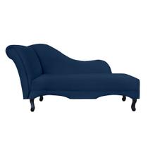 Recamier Divã Namoradeira Olivia Lado Direito Suede Azul Marinho