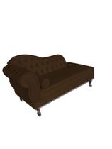 Recamier Divã Namoradeira Sofá Psicologia Consultório Lado Esquerdo Suede Marron Escuro 1,60 Cm - ANCHAR ESTOFADOS