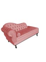 Recamier Divã Namoradeira Sofá Psicologia Consultório Lado Esquerdo Suede Rose 1,80 Cm - ANCHAR ESTOFADOS