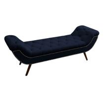 Recamier Divã Odessa P04 140 cm Suede Azul Marinho TCA 948 - Amarena Móveis