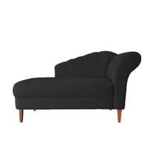 Recamier Divã Olivia 1,30cm Suede Preto - Lares Decor