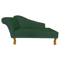 Recamier Divã Para Sala Cecilia Pés Retro Castanho 1.60cm Suede Verde - INCASA DECOR