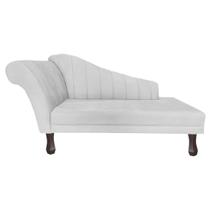 Recamier Divã Para Sala Cecilia Pés Retro Tabaco 1.60cm Corano Branco - INCASA DECOR Recamier Divã Para Sala Cecilia Pés Retro Tabaco 1.60cm Corano Branco - INCASA DECOR