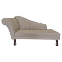 Recamier Divã Para Sala Cecilia Pés Retro Tabaco 1.60cm Suede Cappuccino - INCASA DECOR