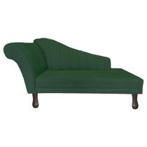 Recamier Divã Para Sala Cecilia Pés Retro Tabaco 1.60cm Veludo Verde - INCASA DECOR