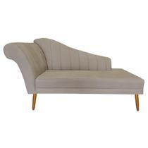 Recamier Divã Pés Palito Para Sala Cecilia 1.60cm Suede Cappuccino - INCASA DECOR