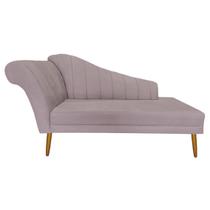 Recamier Divã Pés Palito Para Sala Cecilia 1.60cm Veludo Rose - INCASA DECOR