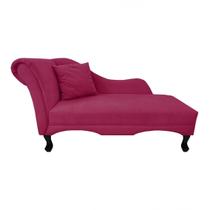 Recamier Divã Sofá Estofado Direito De Quem Senta Olivia Corano Rosa Pink - MB Decor