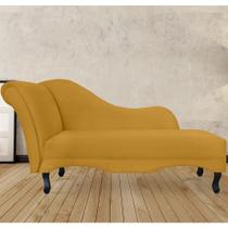 Recamier Divã Sofá Olivia Psicologia Consultório Veludo Mostarda - LM DECOR Recamier Divã Sofá Olivia Psicologia Consultório Veludo Mostarda - LM DECOR