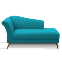 Recamier Divã Sofá Para Decoração Recepção Clinica Estética Noivas Sala Estar Iza - Sued Azul Turquesa