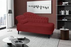 Recamier Divã Supreme com Capitonê vermelho veludo 160cm - Ravenna Estofados