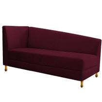 Recamier Divã Valéria 140cm Lado Direito Suede Bordô - Amarena Móveis