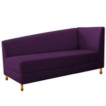 Recamier Divã Valéria 140cm Lado Esquerdo Suede Roxo - Amarena Móveis