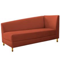 Recamier Divã Valéria 140cm Lado Esquerdo Suede Terracota- Amarena Móveis