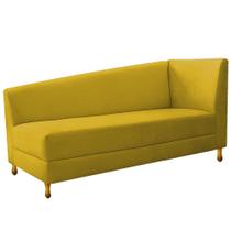 Recamier Divã Valéria 160cm Lado Esquerdo Suede Amarelo - Amarena Móveis