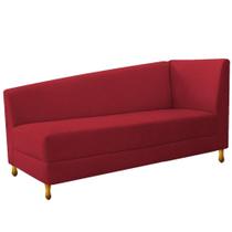 Recamier Divã Valéria 160cm Lado Esquerdo Suede Vermelho - Amarena Móveis