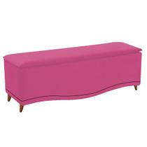 Recamier Divã Yasmim Baú 160 cm Estofado 2 Lugares Queen Size Para Sala de Estar Quarto Suede Pink - Amarena