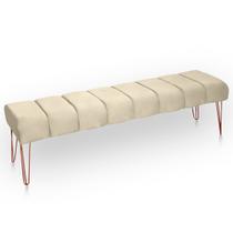 Recamier Estofada Casal Luxo Veludo Bege Recamier Estofada Casal Luxo Veludo Bege