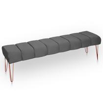 Recamier Estofada Casal Luxo Veludo Cinza Escuro