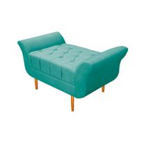 Recamier Estofado Ari 100 cm Solteiro Suede Azul Tiffany - Amarena Móveis