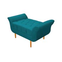 Recamier Estofado Ari 100 cm Solteiro Suede Azul Turquesa - Amarena Móveis