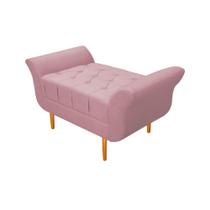 Recamier Estofado Ari 100 cm Solteiro Suede Rosa Bebê - Amarena Móveis