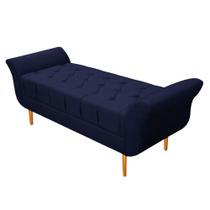 Recamier Estofado Ari 140 cm Casal Corano Azul Marinho - ADJ Decor