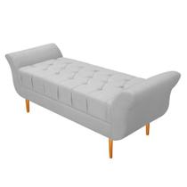 Recamier Estofado Ari 140 cm Casal Sintético Branco - Amarena Móveis